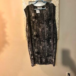 Malene Birger 100% Silk  Sheath Dress Tan and Black Size 38 NWT